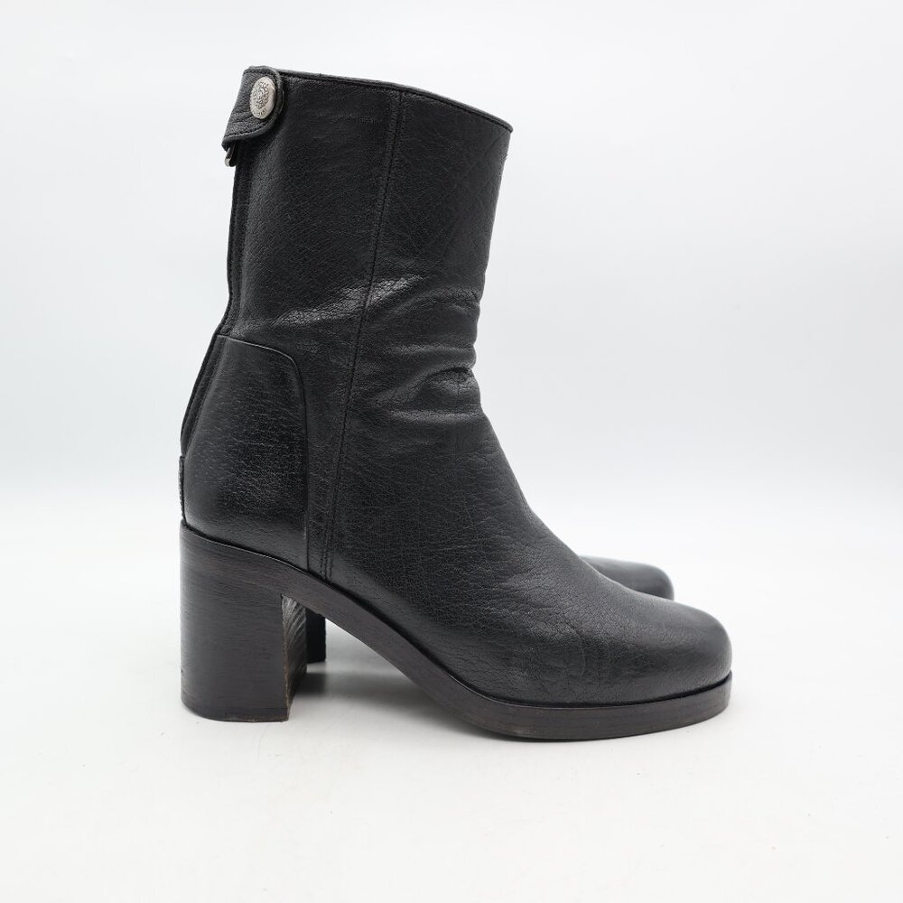 Alberto Fasciani Queen Black Leather Womens EU Size 36.5  Ankle Boots